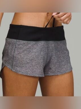 Lululemon Athletica  Grey Heather Black Women’s Low Rise Lined Short Size 8 Tall